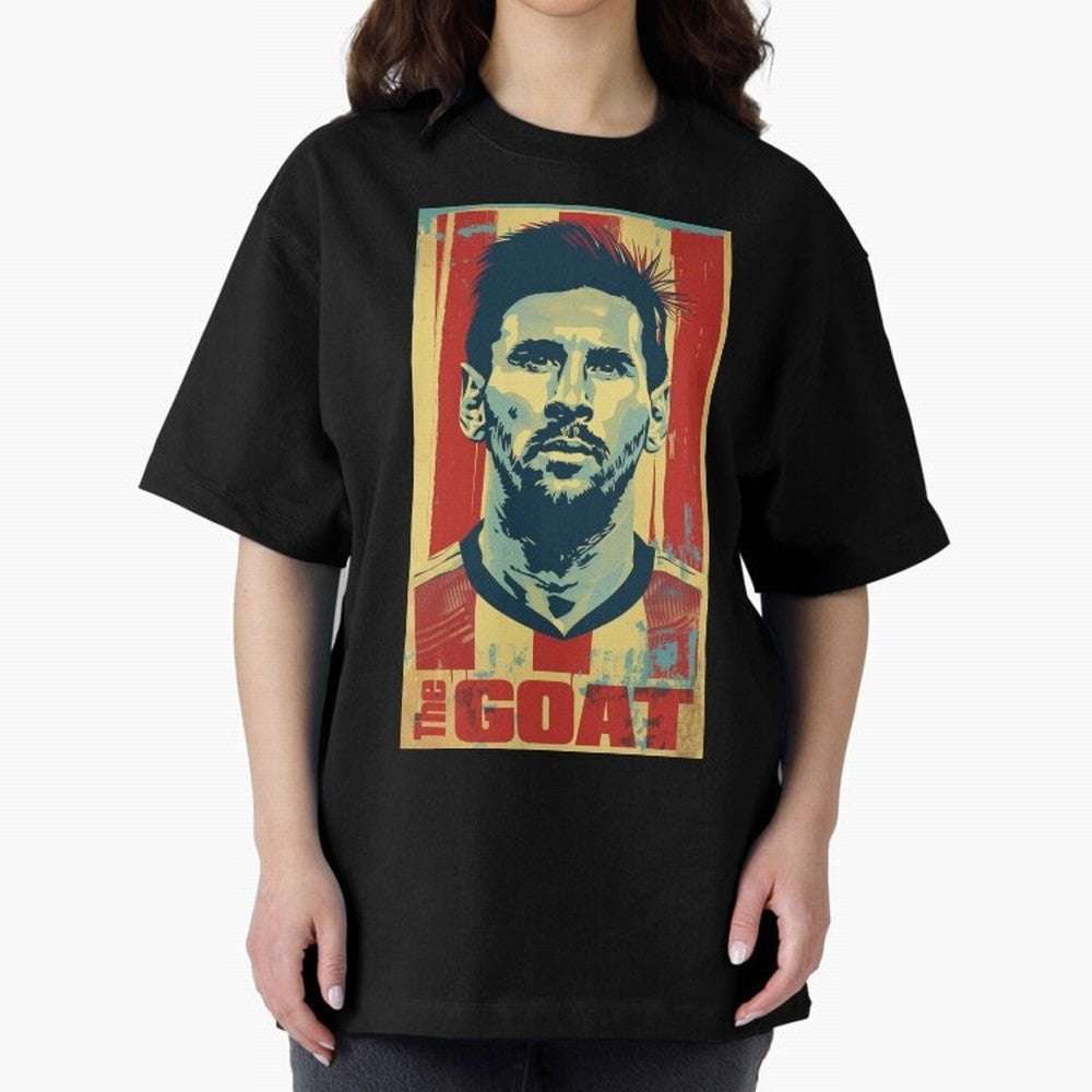 Messi The GOAT Graphic poster design Oversized T-Shirt Bring Legendary Rivalry Energy to Match Day Hype around FIFA World Cup 2026, Cristiano Ronaldo, England and Germany, Champion Mindset, Group Stage Buzz, Knockout Tension and Passionate Fan