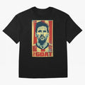Messi The GOAT Graphic poster design Oversized T-Shirt Bring Legendary Rivalry Energy to Match Day Hype around FIFA World Cup 2026, Cristiano Ronaldo, England and Germany, Champion Mindset, Group Stage Buzz, Knockout Tension and Passionate Fan