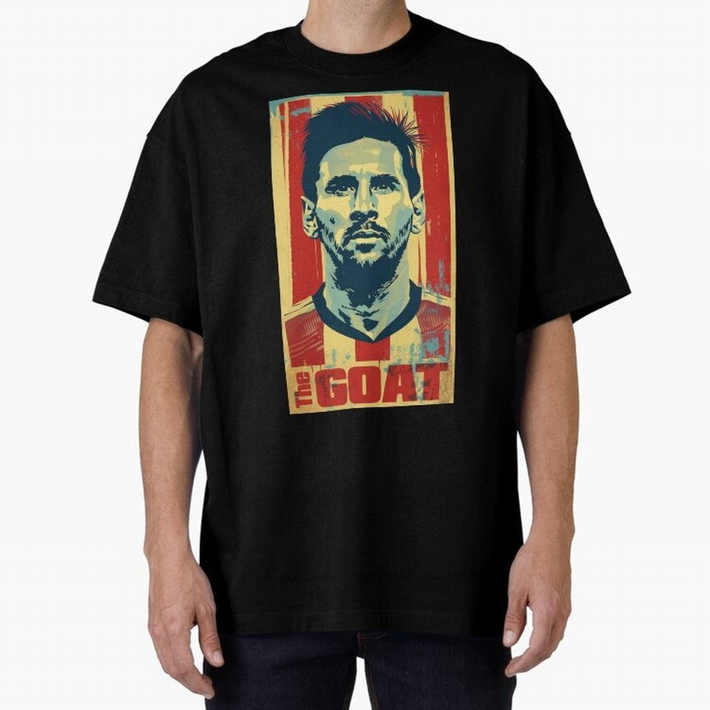 Messi The GOAT Graphic poster design Oversized T-Shirt Bring Legendary Rivalry Energy to Match Day Hype around FIFA World Cup 2026, Cristiano Ronaldo, England and Germany, Champion Mindset, Group Stage Buzz, Knockout Tension and Passionate Fan