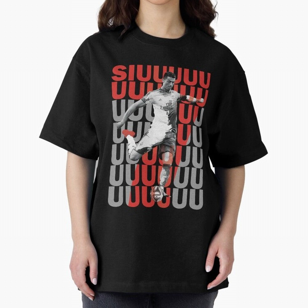Siuuuuuu Cristiano Ronaldo Oversized T-Shirt Back the Journey through Match Day Hype around FIFA World Cup 2026, Messi, Neymar and Mbappe, France and Portugal, Football Passion, Legendary Performances, Festival Vibes and Supporter Community;