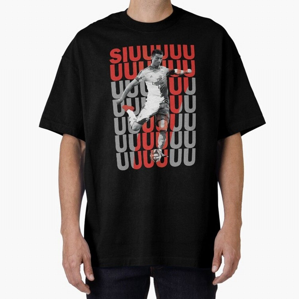 Siuuuuuu Cristiano Ronaldo Oversized T-Shirt Back the Journey through Match Day Hype around FIFA World Cup 2026, Messi, Neymar and Mbappe, France and Portugal, Football Passion, Legendary Performances, Festival Vibes and Supporter Community;