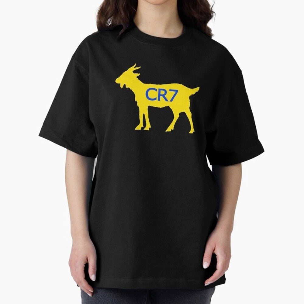 CR7 GOAT Yellow Al Nassr Oversized T-Shirt Showcase Match Day Hype around FIFA World Cup 2026 USA Canada Mexico, Cristiano Ronaldo, Haaland and CR7, Brazil, Soccer Culture, Superstar Moments, National Team Dreams and Competitive Fire; Great for