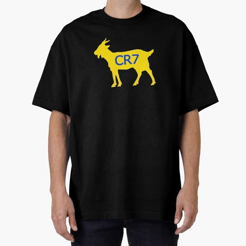 CR7 GOAT Yellow Al Nassr Oversized T-Shirt Showcase Match Day Hype around FIFA World Cup 2026 USA Canada Mexico, Cristiano Ronaldo, Haaland and CR7, Brazil, Soccer Culture, Superstar Moments, National Team Dreams and Competitive Fire; Great for