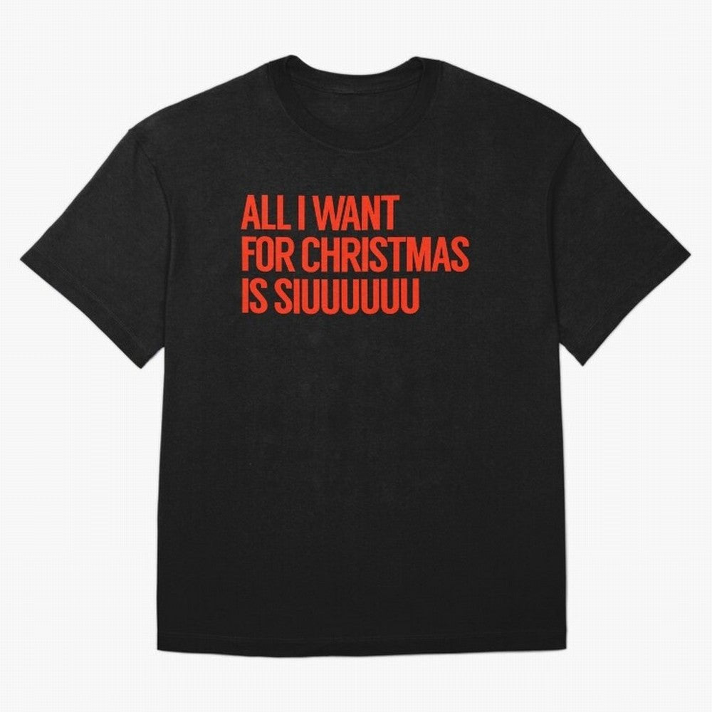 Cristiano Ronaldo - All I Want For Christmas Is Siuuuuuu Oversized T-Shirt Honor the Beautiful Game during FIFA World Cup 2026 for Fans of Cristiano Ronaldo and Brazil, Bringing Football History, Final Match Energy, Crowd Noise and Once in a