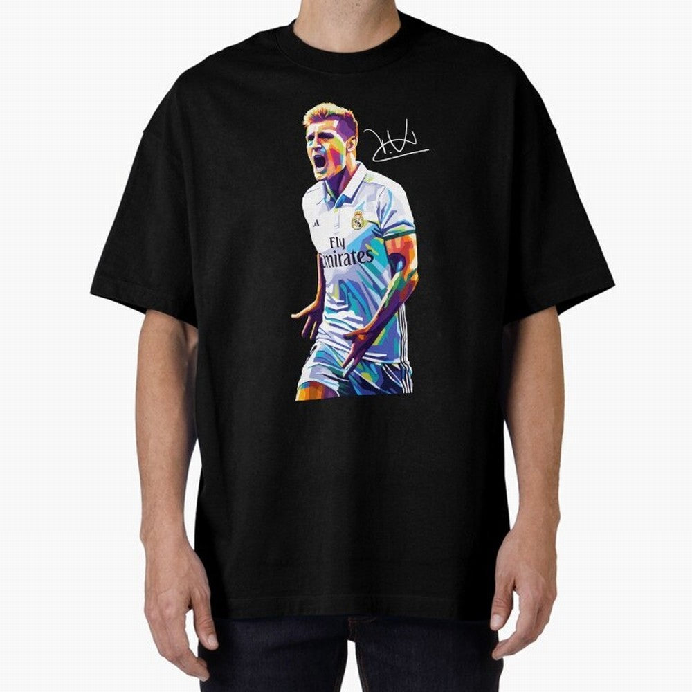 Kroos Footballer Wpap Art Oversized T-Shirt Support the Legends of FIFA World Cup 2026 Spirit, Driven by Brazil, Portugal and Argentina, Cristiano Ronaldo, Stadium Memories, Football Loyalty, International Chants and Championship Tradition; Great