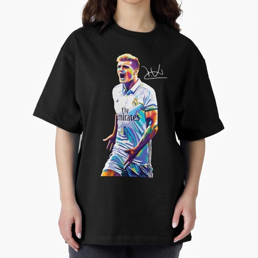 Kroos Footballer Wpap Art Oversized T-Shirt Support the Legends of FIFA World Cup 2026 Spirit, Driven by Brazil, Portugal and Argentina, Cristiano Ronaldo, Stadium Memories, Football Loyalty, International Chants and Championship Tradition; Great