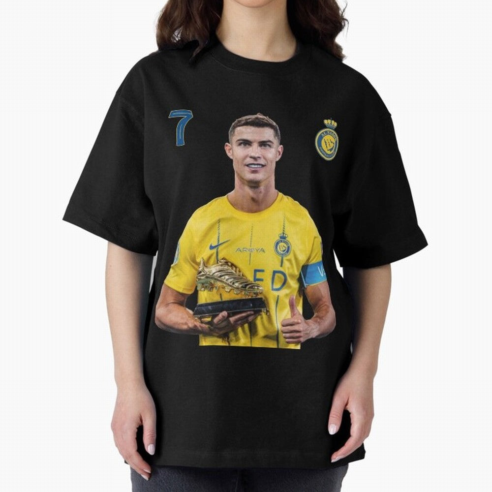 Cr7 cristiano ronaldo red black yellow blue milano real madid ronaldo cr ronaldo cristiano Portugal 7 9 united alnassr al nassr nassr al nassar hilal Oversized T-Shirt Show Your Stadium Side during FIFA World Cup 2026 Spirit, Filled with Argentina,