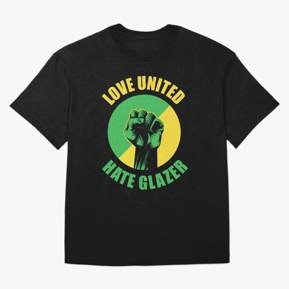 Love United Hate Glazer Oversized T-Shirt Celebrate Fan Culture around Match Day Hype around FIFA World Cup 2026 Group Stage, Messi, Neymar and Mbappe, England, France and Netherlands, Football Passion, Legendary Performances, Festival Vibes and