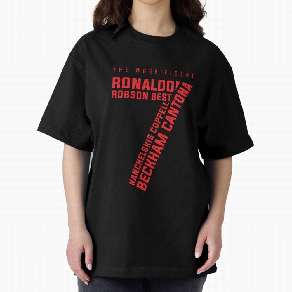 The Magnificent Seven - Man Utd Oversized T-Shirt Bring Match Day Fire to FIFA World Cup 2026 Group Stage Spirit, Highlighting Brazil, Portugal and Argentina, Cristiano Ronaldo, Haaland and CR7, Champion Mindset, Group Stage Buzz, Knockout Tension