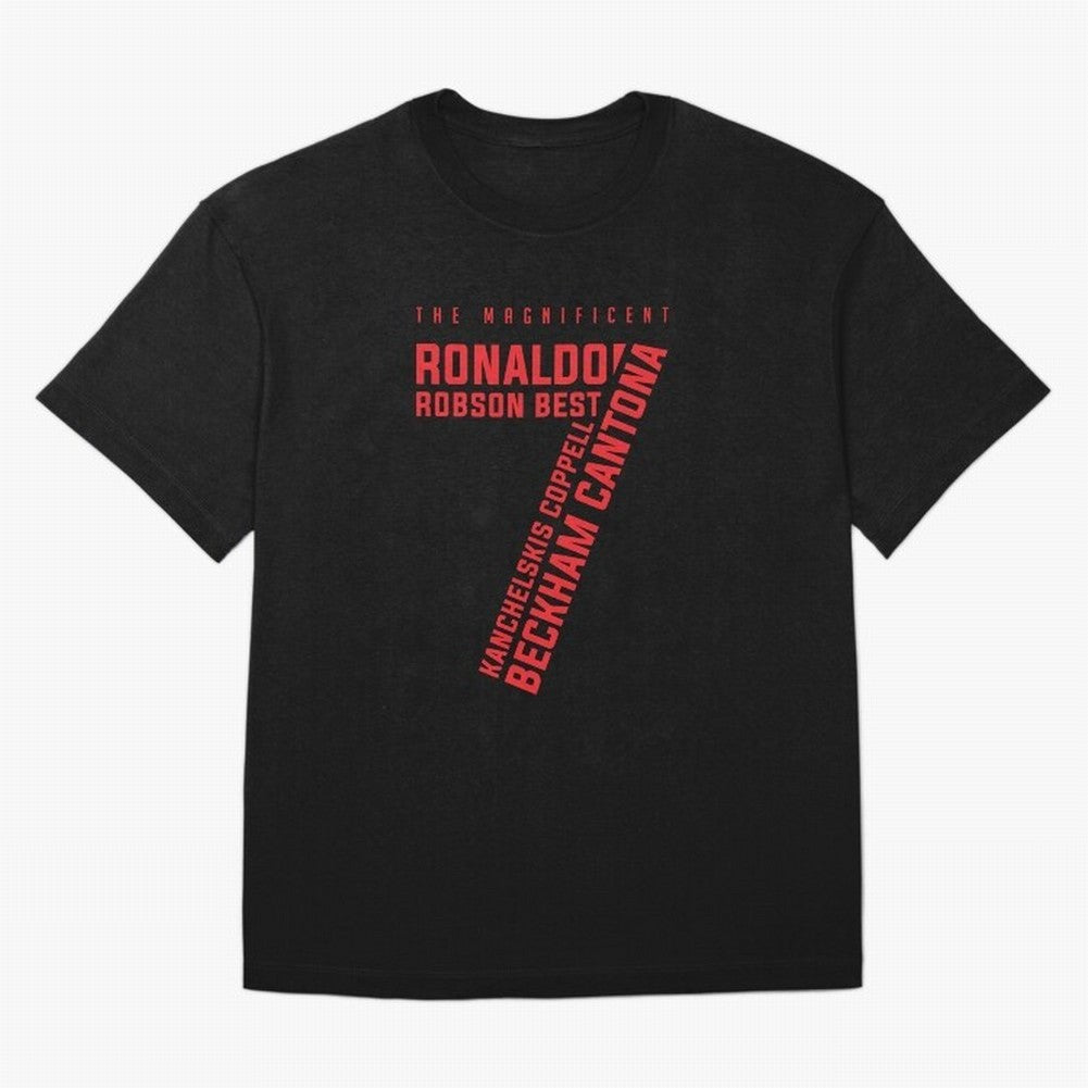 The Magnificent Seven - Man Utd Oversized T-Shirt Bring Match Day Fire to FIFA World Cup 2026 Group Stage Spirit, Highlighting Brazil, Portugal and Argentina, Cristiano Ronaldo, Haaland and CR7, Champion Mindset, Group Stage Buzz, Knockout Tension