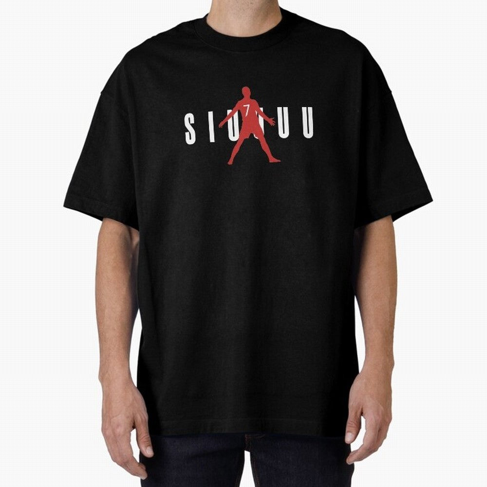 Cristiano Ronaldo Manchester United Siuuuu Oversized T-Shirt Celebrate Golden Goal Energy in Global Football Passion for FIFA World Cup 2026, Highlighting Mbappe, Spain and Netherlands, Retro Football Energy, Iconic Rivalries, Trophy Chase Drama