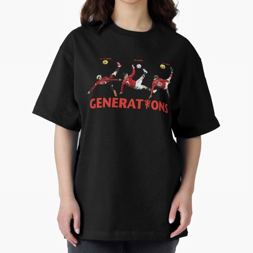 Generations of Manchester United Oversized T-Shirt Share the Excitement of FIFA World Cup 2026 Group Stage for Fans of Messi and Brazil, Bringing Football Passion, Legendary Performances, Festival Vibes and Supporter Community; Made for Die Hard