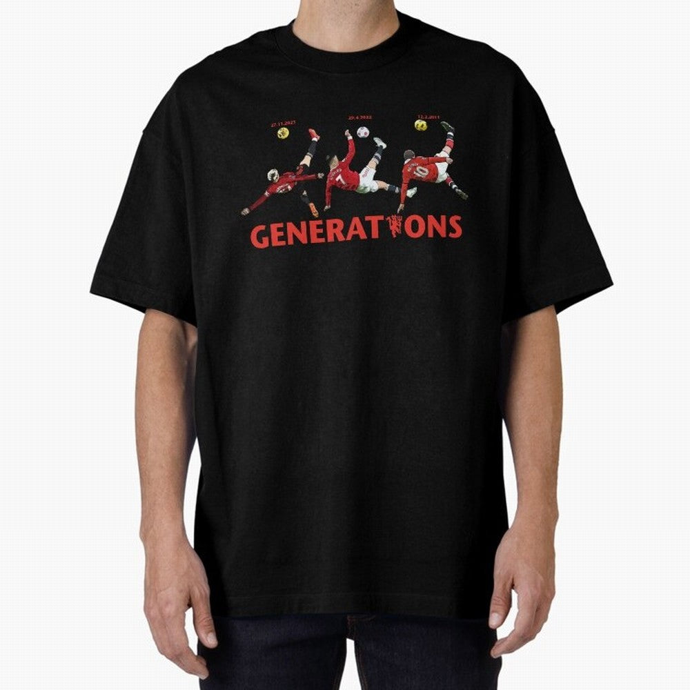 Generations of Manchester United Oversized T-Shirt Share the Excitement of FIFA World Cup 2026 Group Stage for Fans of Messi and Brazil, Bringing Football Passion, Legendary Performances, Festival Vibes and Supporter Community; Made for Die Hard