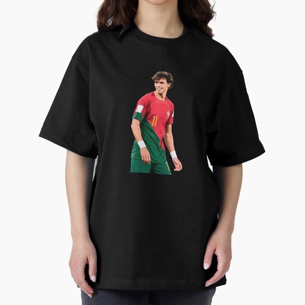 Joao Felix Oversized T-Shirt Capture FIFA World Cup 2026 USA Canada Mexico Spirit, Filled with France and Portugal, Messi and Cristiano Ronaldo, Fan Favorite Moments, National Team Passion, Big Match Drama and Soccer History; Great for Watch