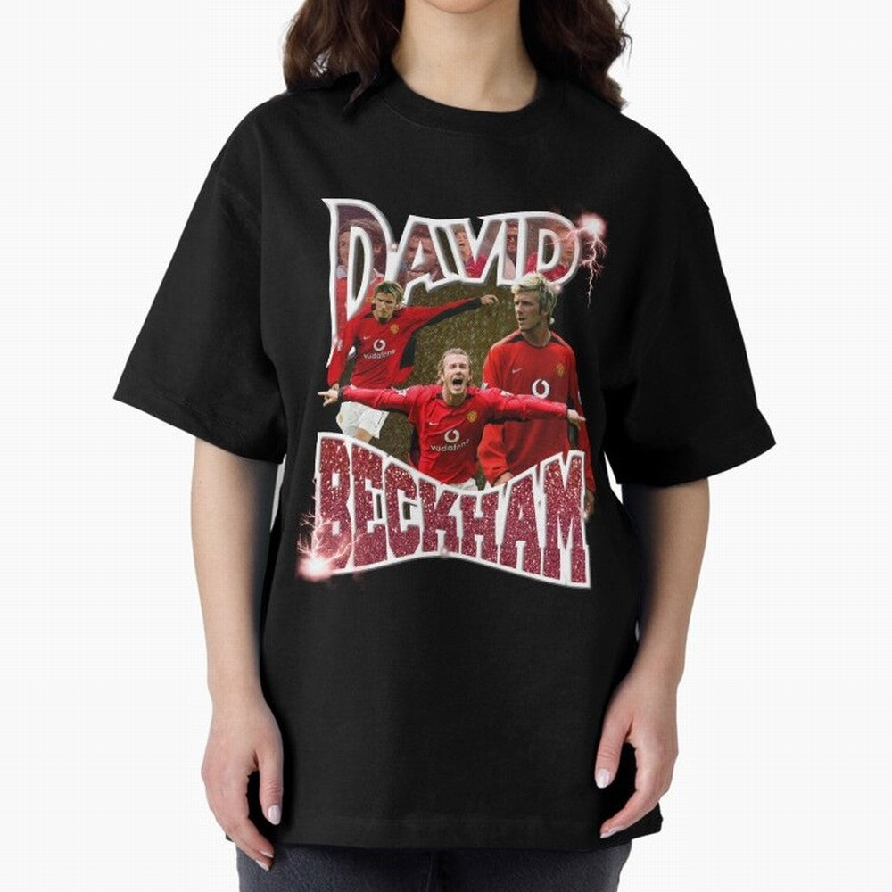 David Beckham Graphic Tee Oversized T-Shirt Show Passion for the Stars of Match Day Hype around FIFA World Cup 2026 USA Canada Mexico, Neymar, Haaland and Cristiano Ronaldo, England, France and Netherlands, Goal Celebration Energy, Supporter