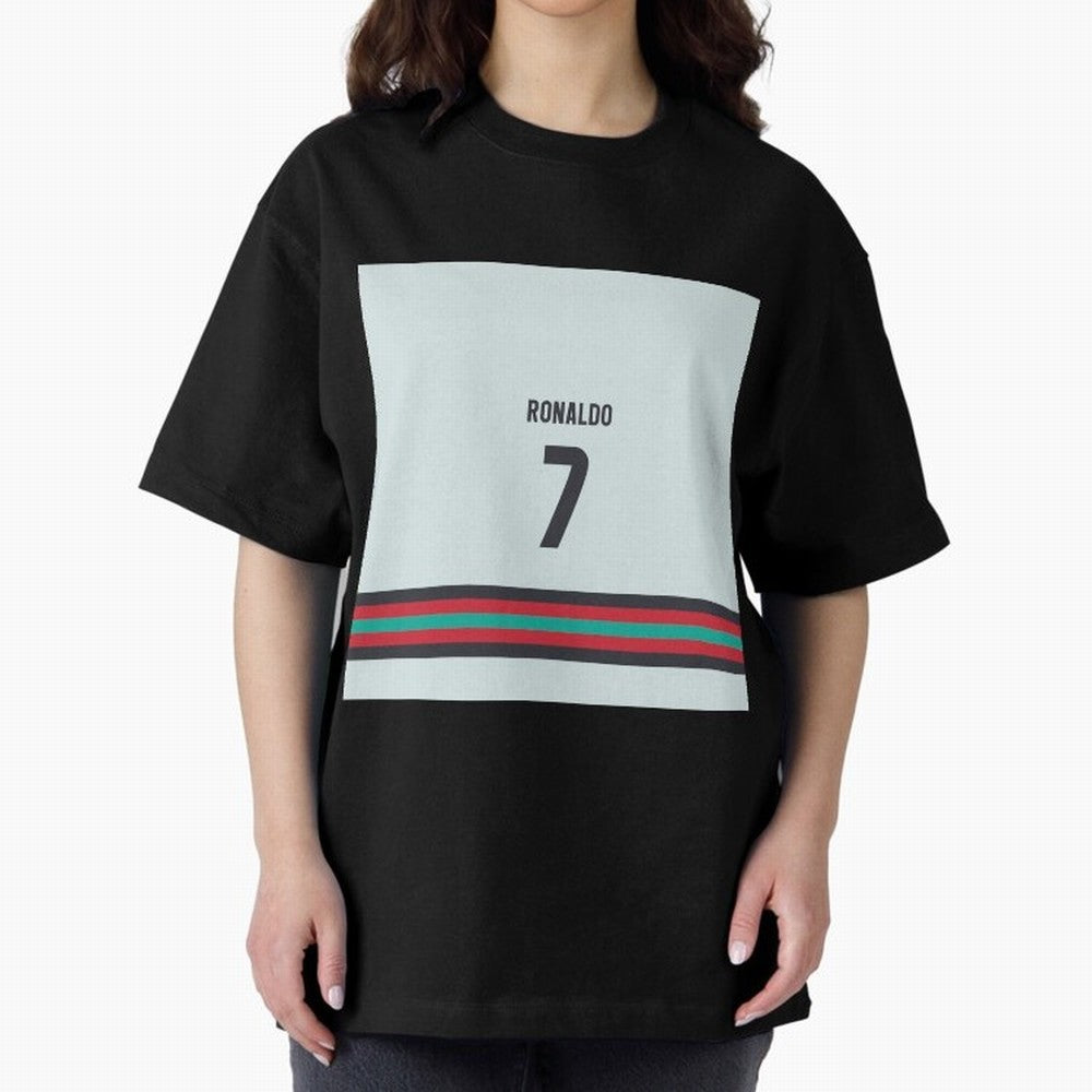 Cristiano Ronaldo Portugal Away Oversized T-Shirt Celebrate Unforgettable Nights in FIFA World Cup 2026 Group Stage for Fans of Cristiano Ronaldo and France and Portugal, Bringing Stadium Memories, Football Loyalty, International Chants and