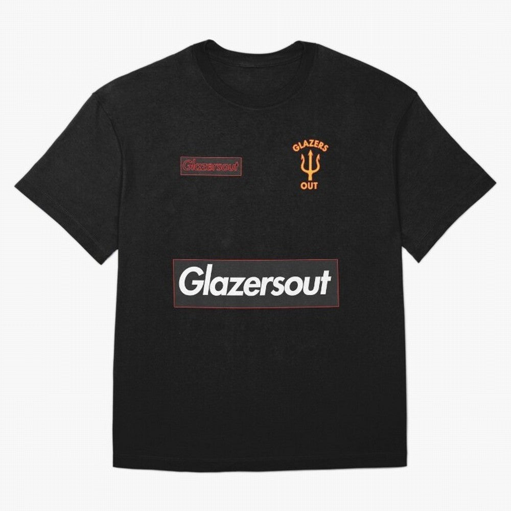 GlazersOut Red Manchester Kit V-Neck Oversized T-Shirt Fuel the Hype around Match Day Hype around FIFA World Cup 2026 USA Canada Mexico, Messi, CR7 and Mbappe, Argentina and Brazil, Football Festival Excitement, Trophy Ambitions, Country Rivalries