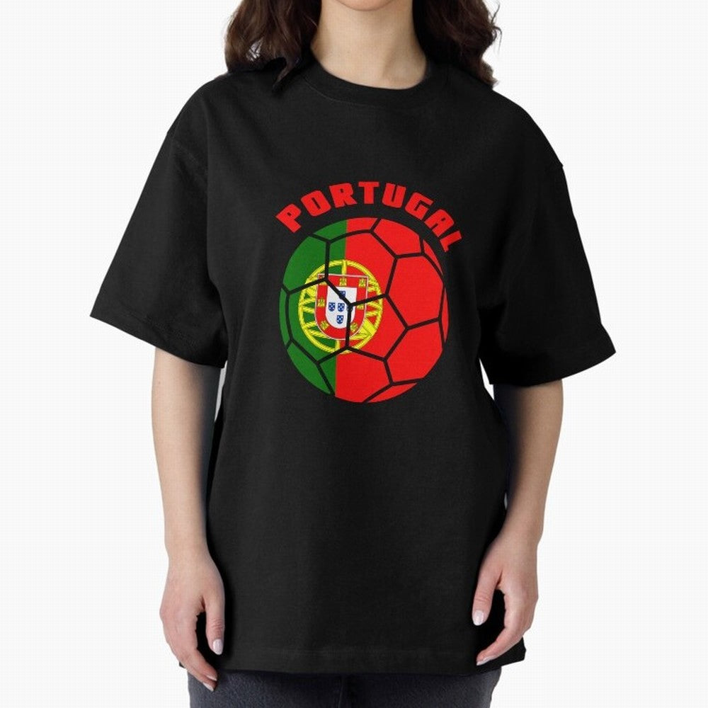 Portugal Football Soccer Ball Oversized T-Shirt Represent the FIFA World Cup 2026 Journey through Neymar, Haaland and Cristiano Ronaldo Highlights, Germany Pride, Match Day Excitement, Supporter Culture, Golden Goals and Global Football Passion;