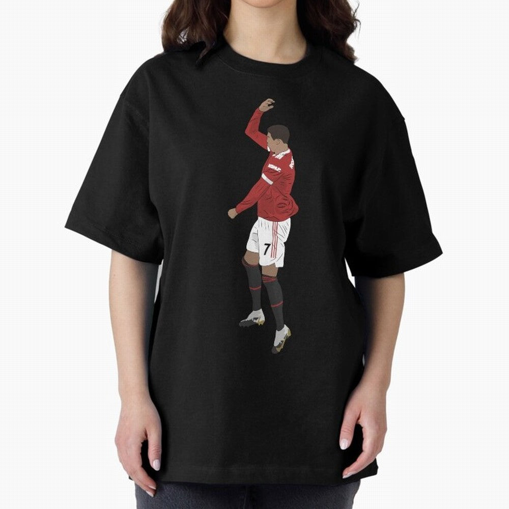 Cristiano Ronaldo Pirouette Siuuuu Goal Celebration Oversized T-Shirt Celebrate National Team Dreams in Match Day Hype around FIFA World Cup 2026, Messi and Cristiano Ronaldo, Portugal, Supporter Pride, Iconic Celebrations, Legendary Names and