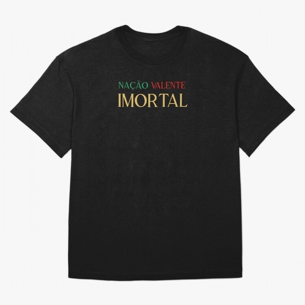 Na??o Valente Imortal Portugal Tuga Oversized T-Shirt Bring Global Football Passion for FIFA World Cup 2026 Group Stage, Capturing Messi and Cristiano Ronaldo, Portugal, Spain and Germany, Supporter Pride, Iconic Celebrations, Legendary Names and