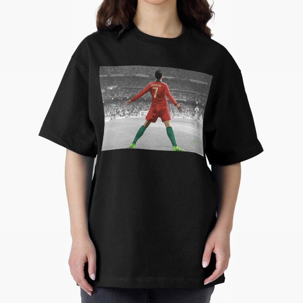 Portugal's Cristiano Ronaldo Oversized T-Shirt Celebrate the Stars of Global Football Passion for FIFA World Cup 2026 Group Stage, Driven by CR7 and Messi, Germany, Soccer Culture, Superstar Moments, National Team Dreams and Competitive Fire; Great