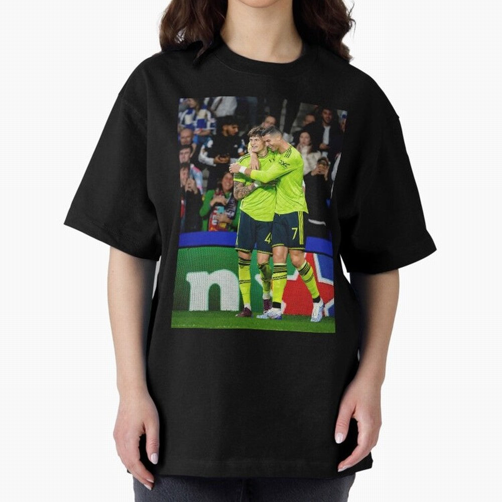 Cristiano Ronaldo And Garnacho ,Ronaldo Gifts,Ronaldo Cover,Ronaldo Prints Oversized T-Shirt Celebrate Rivalries and Pride in Global Football Passion for FIFA World Cup 2026 USA Canada Mexico, Celebrating Messi, CR7 and Mbappe, England, France and