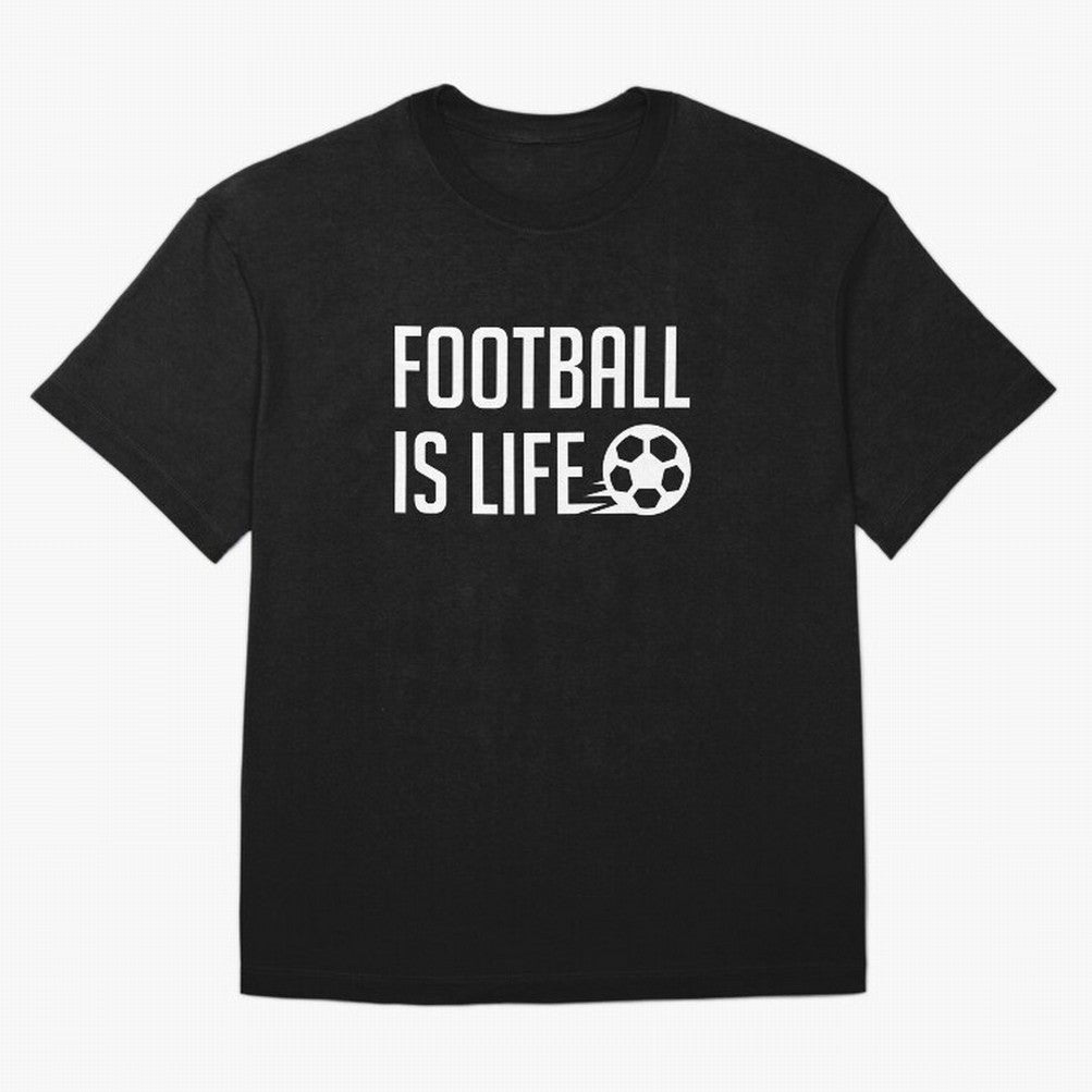 Football Is Life (Blue BG) Oversized T-Shirt Relive Legendary Nights from FIFA World Cup 2026 Group Stage Featuring Haaland and Mbappe, Argentina and Brazil Energy, Stadium Chants, National Pride, Trophy Dreams and Unforgettable Football Memories;