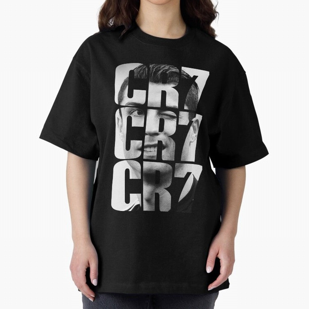CR7 smile Oversized T-Shirt Represent Global Football Passion for FIFA World Cup 2026, Highlighting Haaland and Mbappe, Brazil, Portugal and Argentina, Goal Celebration Energy, Supporter Heritage, Football Icons and Worldwide Tournament Joy; Ideal
