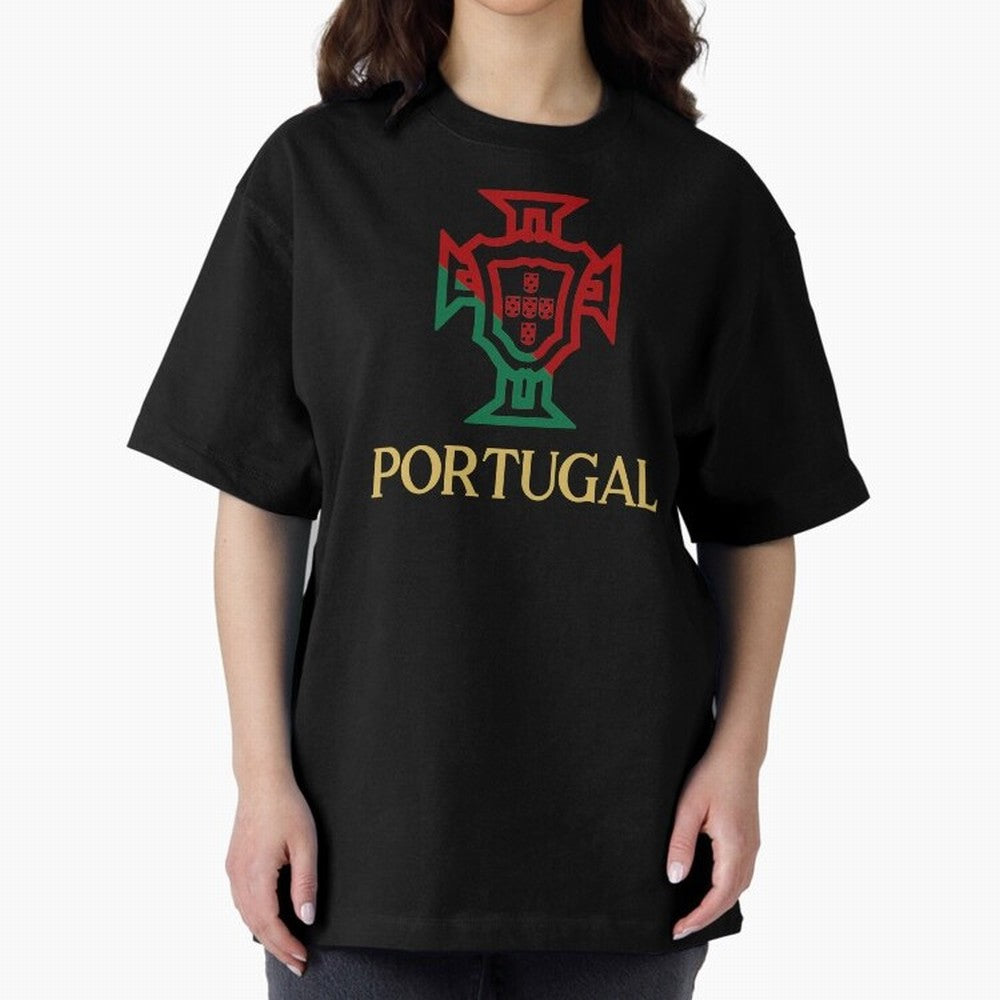 Portugal Tuga D Gold Oversized T-Shirt Feel International Energy from FIFA World Cup 2026 USA Canada Mexico Spirit, Made for France, Mbappe, Sports Nostalgia, International Competition, Famous Players and Unforgettable Victories; Perfect for Fans,