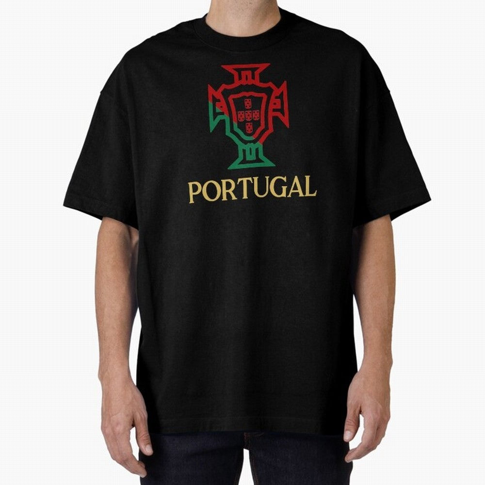 Portugal Tuga D Gold Oversized T-Shirt Feel International Energy from FIFA World Cup 2026 USA Canada Mexico Spirit, Made for France, Mbappe, Sports Nostalgia, International Competition, Famous Players and Unforgettable Victories; Perfect for Fans,