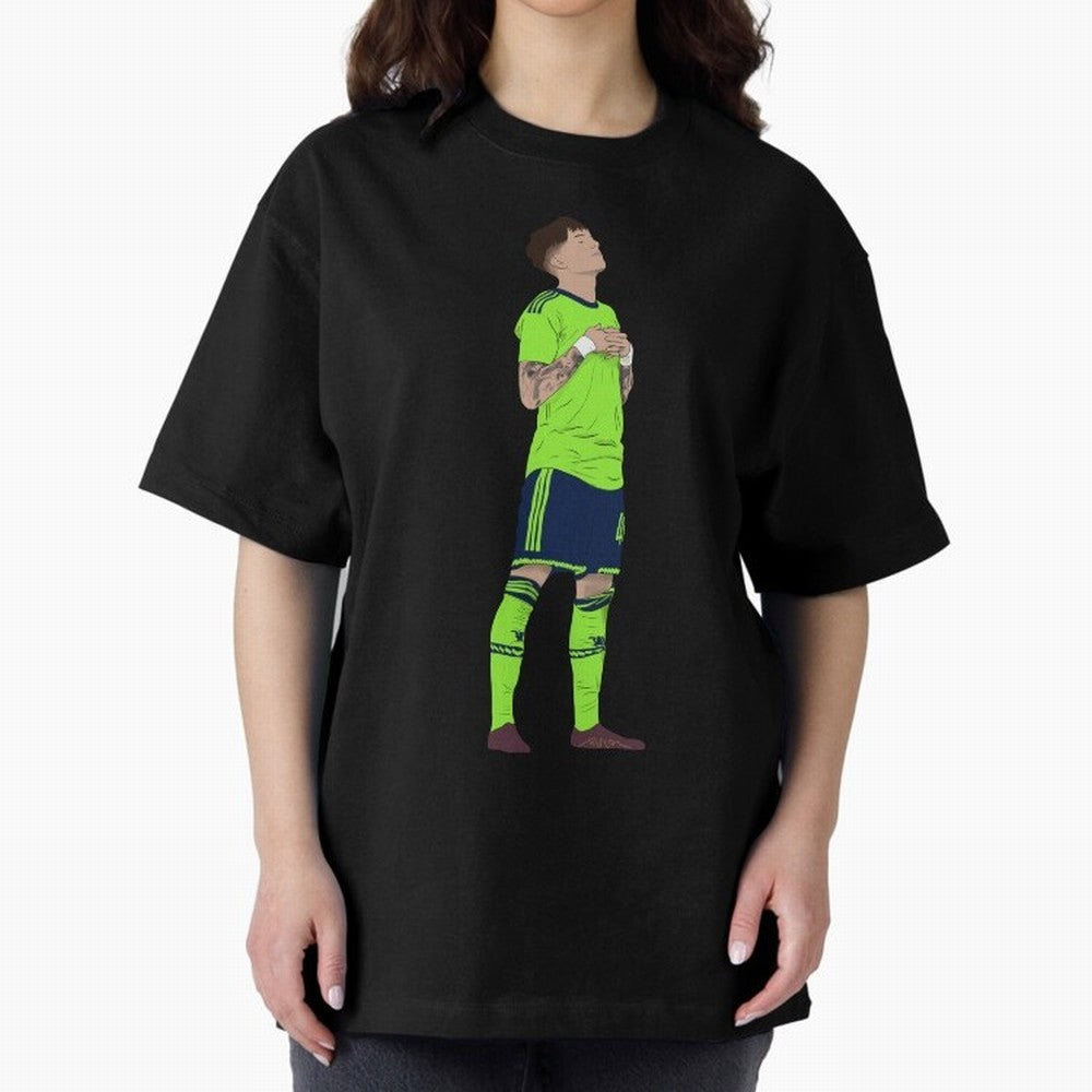 Alejandro Garnacho Ronaldo Peace Goal Celebration Oversized T-Shirt Celebrate the Next Chapter of FIFA World Cup 2026 Spirit, Made for Brazil, Portugal and Argentina, Messi, Neymar and Mbappe, Football Passion, Legendary Performances, Festival