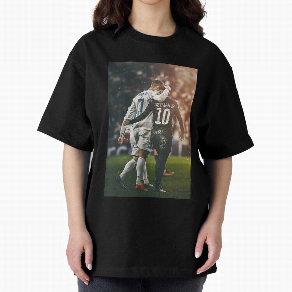 Neymar and Ronaldo Oversized T-Shirt Support Your Favorite Stars during FIFA World Cup 2026 USA Canada Mexico for Fans of Neymar and Portugal, Spain and Germany, Bringing Soccer Culture, Superstar Moments, National Team Dreams and Competitive Fire;