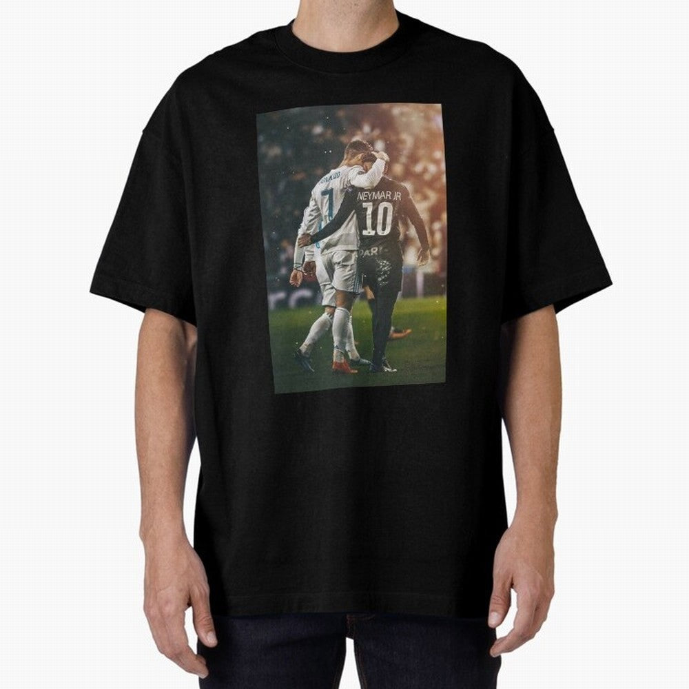 Neymar and Ronaldo Oversized T-Shirt Support Your Favorite Stars during FIFA World Cup 2026 USA Canada Mexico for Fans of Neymar and Portugal, Spain and Germany, Bringing Soccer Culture, Superstar Moments, National Team Dreams and Competitive Fire;
