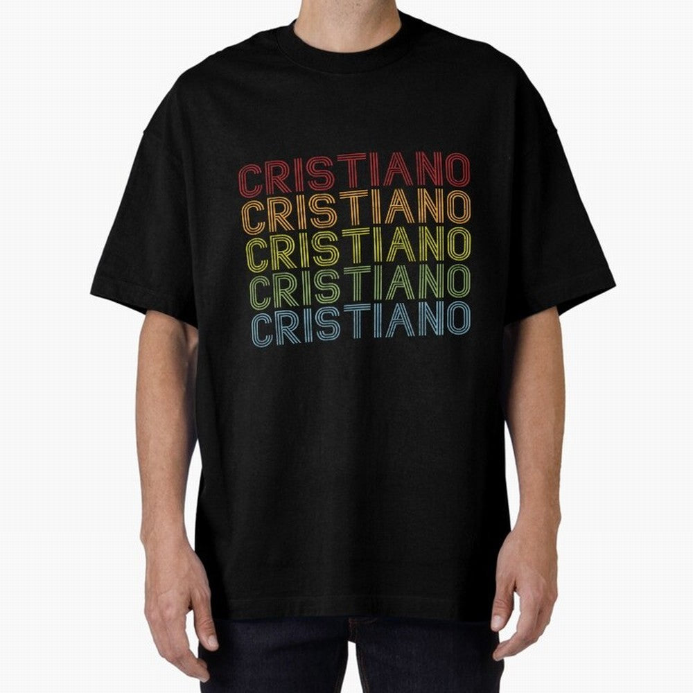Cristiano Name T Shirt - Cristiano Vintage Retro Cristiano Name Gift Item Tee Oversized T-Shirt Celebrate Football Heritage in FIFA World Cup 2026 Group Stage for Fans of Messi and Cristiano Ronaldo and Spain, Bringing Football Festival Excitement,