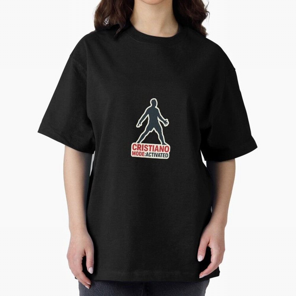 Cristiano Mode: Activated Oversized T-Shirt Celebrate Rivalries and Pride in Match Day Hype around FIFA World Cup 2026, Haaland and Mbappe, France, Fan Favorite Moments, National Team Passion, Big Match Drama and Soccer History; Perfect for