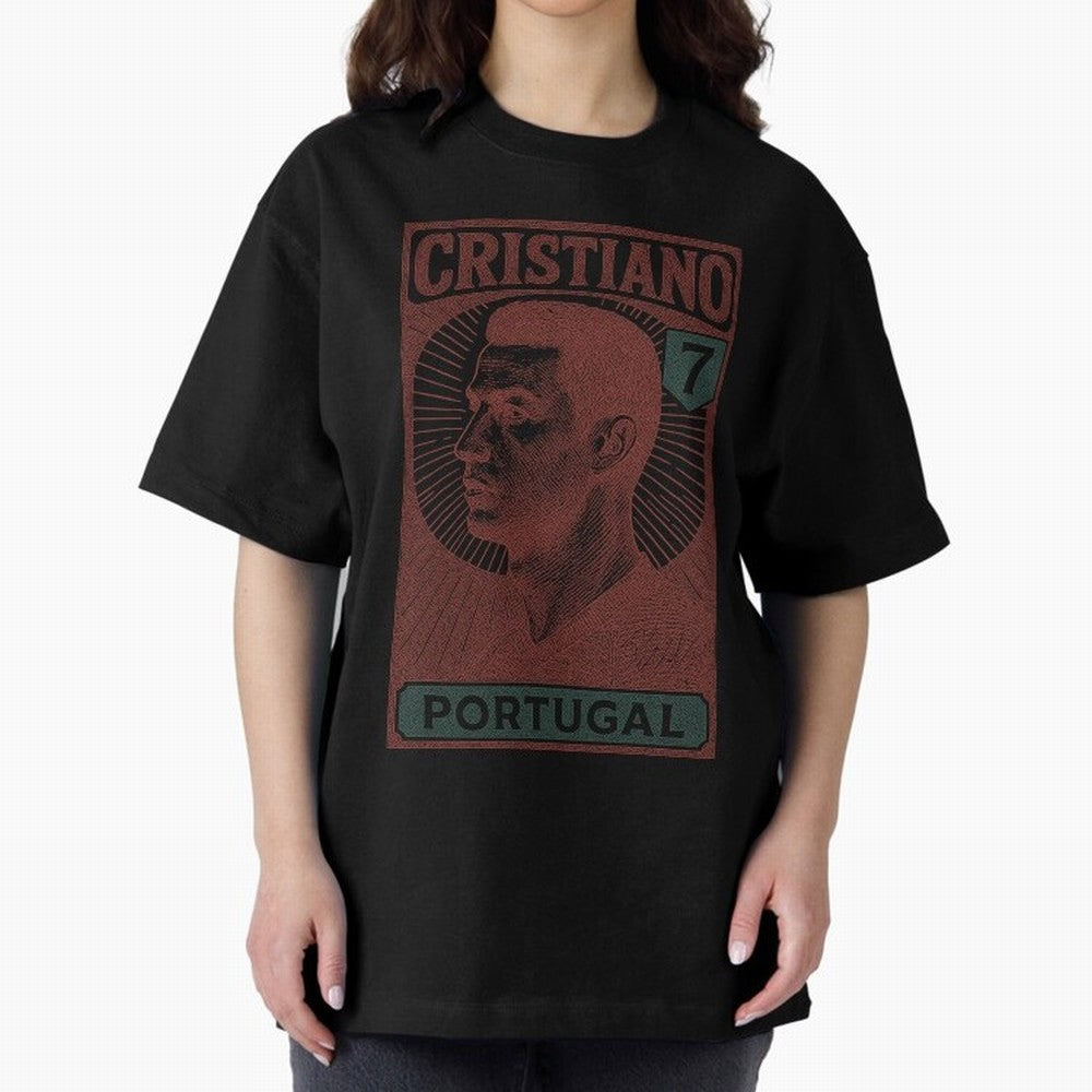 CRISTIANO Oversized T-Shirt Discover the FIFA World Cup 2026 Journey through Messi, Neymar and Mbappe Highlights, Portugal, Spain and Germany Pride, Football Passion, Legendary Performances, Festival Vibes and Supporter Community; Made for Die Hard