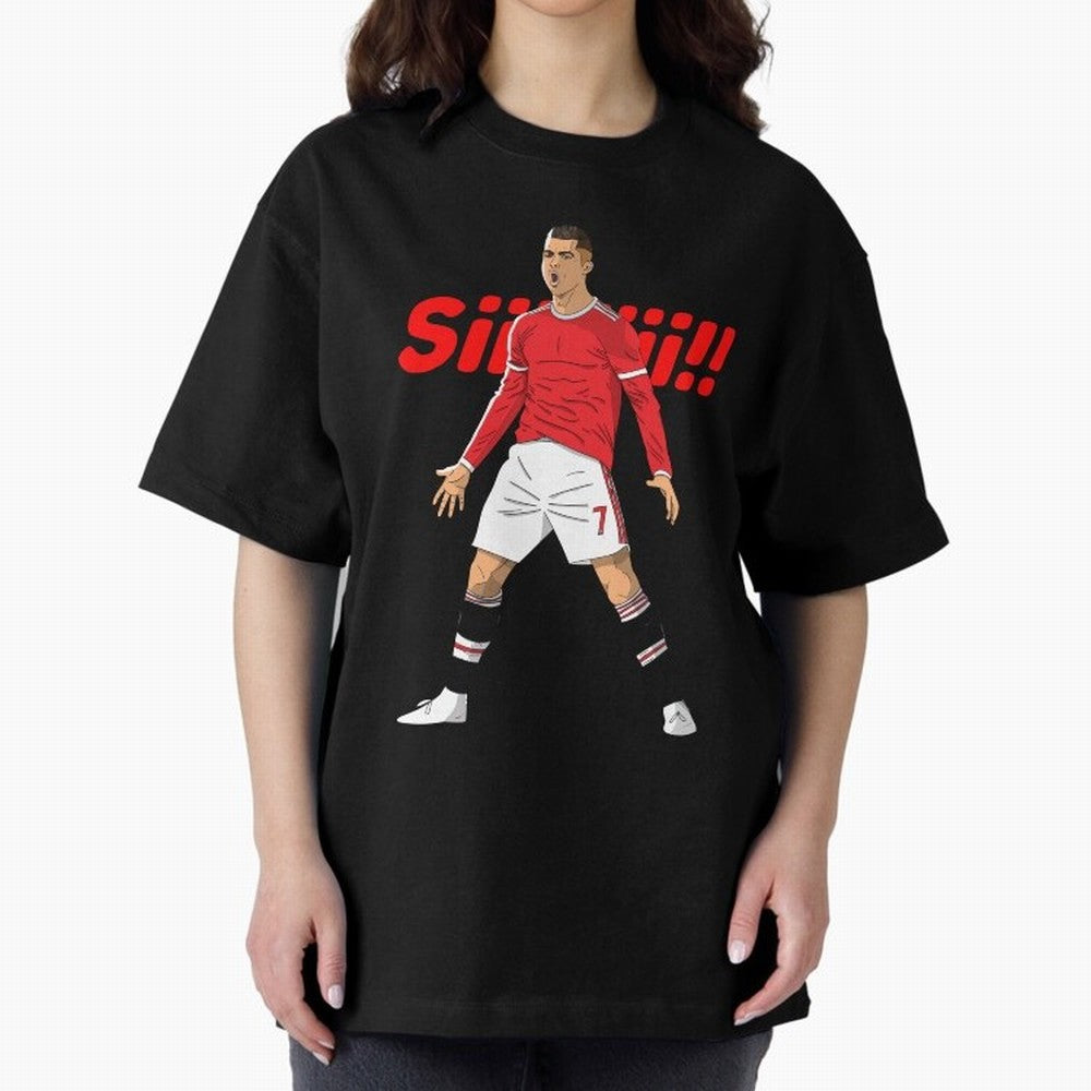 CR7 Siiiii!, Cristiano Ronaldo's trademark goal celebration Oversized T-Shirt Carry National Pride through the FIFA World Cup 2026 Journey through Haaland Highlights, England Pride, Retro Football Energy, Iconic Rivalries, Trophy Chase Drama and