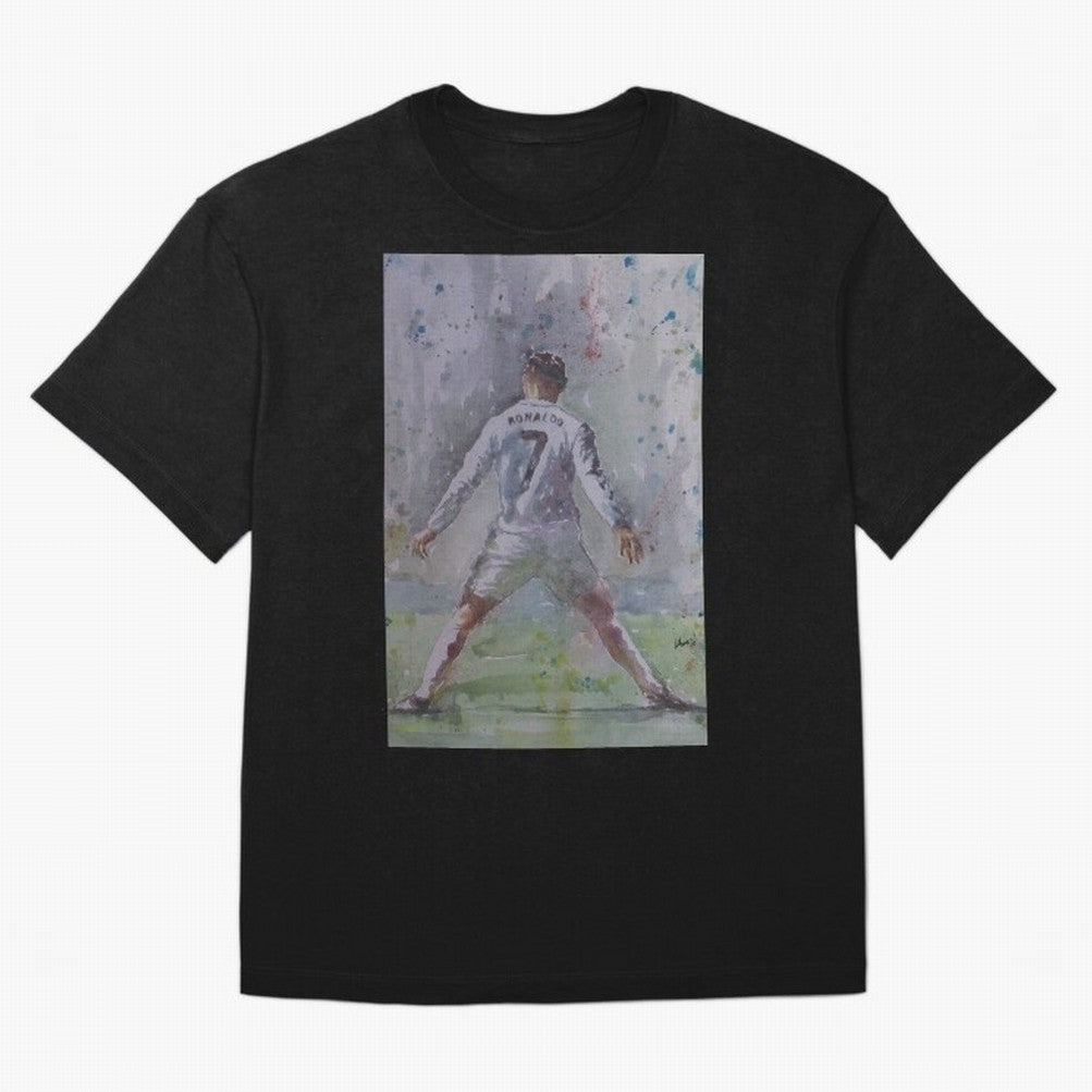 Cristiano Ronaldo - Portrait 2 Oversized T-Shirt Stand with Global Football Passion for FIFA World Cup 2026 USA Canada Mexico, Centered on Haaland, England and Germany, Classic Soccer Heritage, Championship Pressure, Fan Loyalty and International