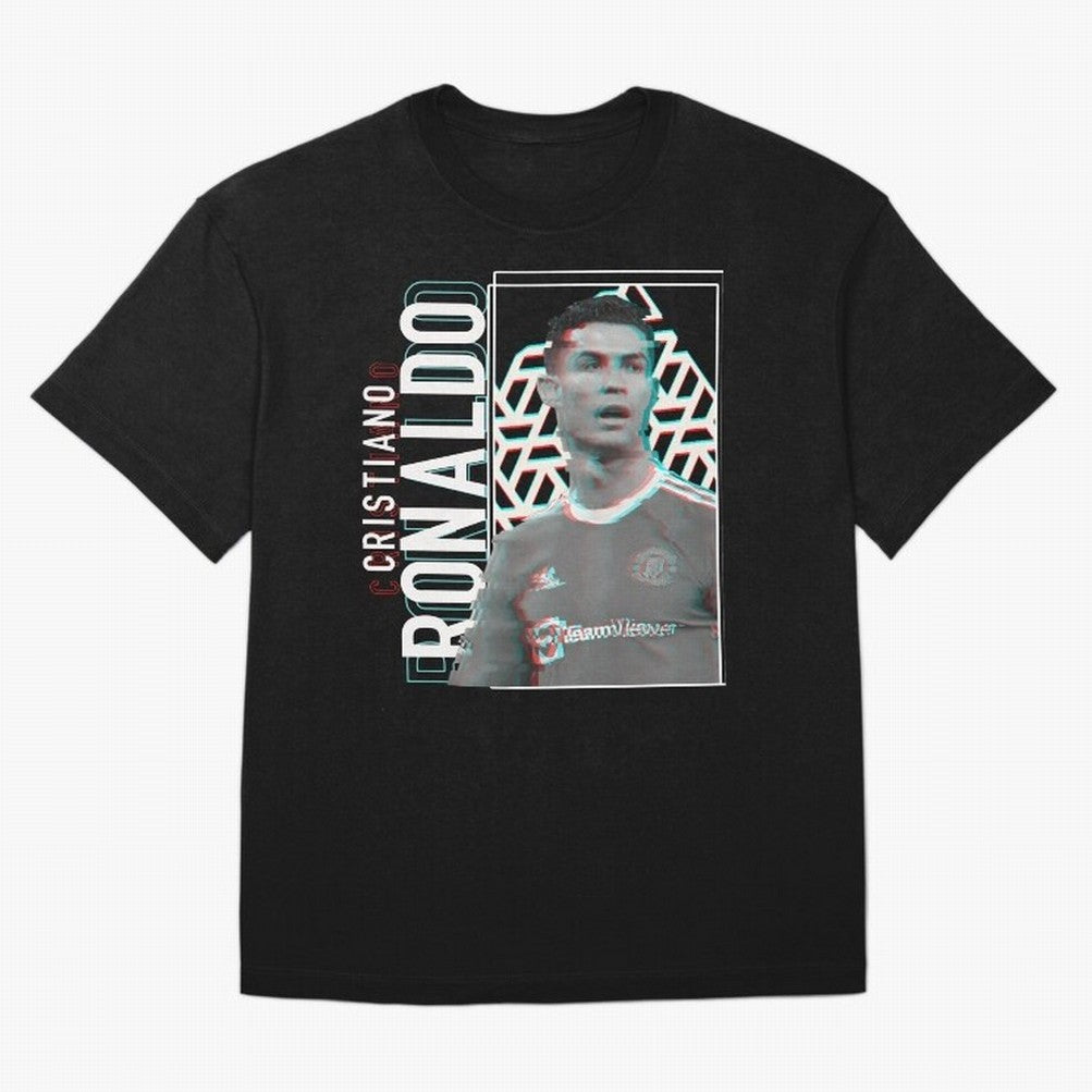 Cristiano Ronaldo Glith Effect Oversized T-Shirt Bring Stadium Energy to FIFA World Cup 2026 USA Canada Mexico for Fans of Haaland and Mbappe and France, Bringing Global Supporter Spirit, Legendary Goals, National Colors and Tournament Celebration;