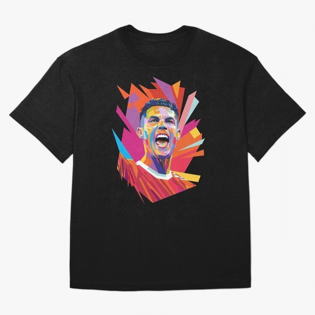 Cristiano Ronaldo Pop Art WPAP Oversized T-Shirt Celebrate Unforgettable Nights in FIFA World Cup 2026 Spirit, Celebrating England, Haaland, Game Day Rituals, Football Legends, Country Pride and the Road to the Final; Great for Watch Parties,