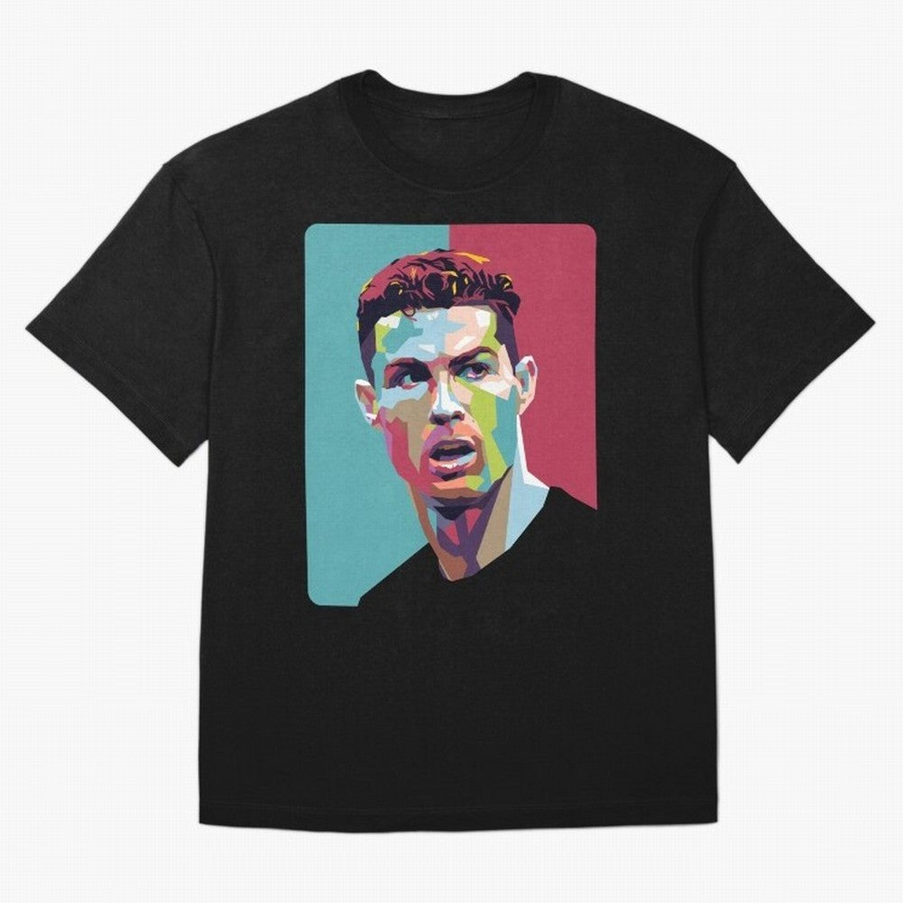 Cristiano Ronaldo 7 Pop Art Portrait Oversized T-Shirt Show Your Stadium Side during the FIFA World Cup 2026 Group Stage Journey through Haaland and Mbappe Highlights, Germany Pride, Sports Nostalgia, International Competition, Famous Players and