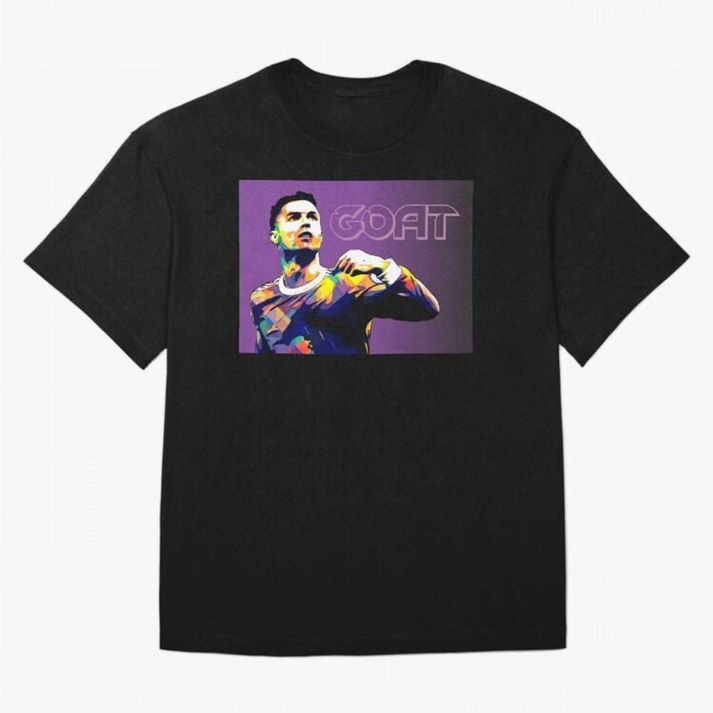 Cristiano Ronaldo Goat Popart Oversized T-Shirt Treasure FIFA World Cup 2026 USA Canada Mexico Spirit, Centered on England, Messi, Champion Mindset, Group Stage Buzz, Knockout Tension and Passionate Fan Culture; Ideal for Fans Who Follow Messi,