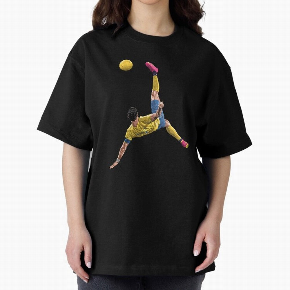 overheadkick bycyle shoot Oversized T-Shirt Cheer through Every Moment of FIFA World Cup 2026 Group Stage for Fans of Messi and France and Portugal, Bringing Vintage Soccer Flavor, Modern Football Stars, National Flags and Final Night Emotion; Made