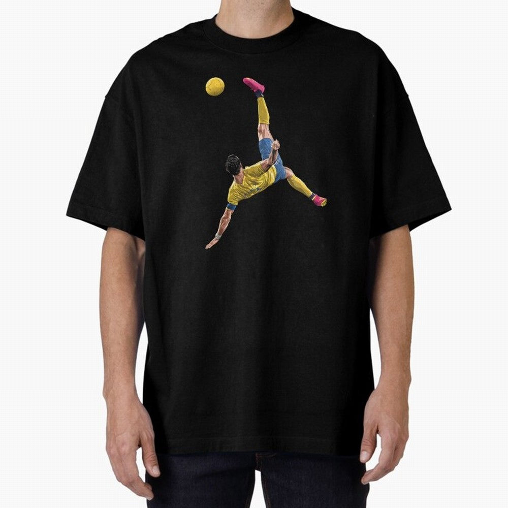 overheadkick bycyle shoot Oversized T-Shirt Cheer through Every Moment of FIFA World Cup 2026 Group Stage for Fans of Messi and France and Portugal, Bringing Vintage Soccer Flavor, Modern Football Stars, National Flags and Final Night Emotion; Made