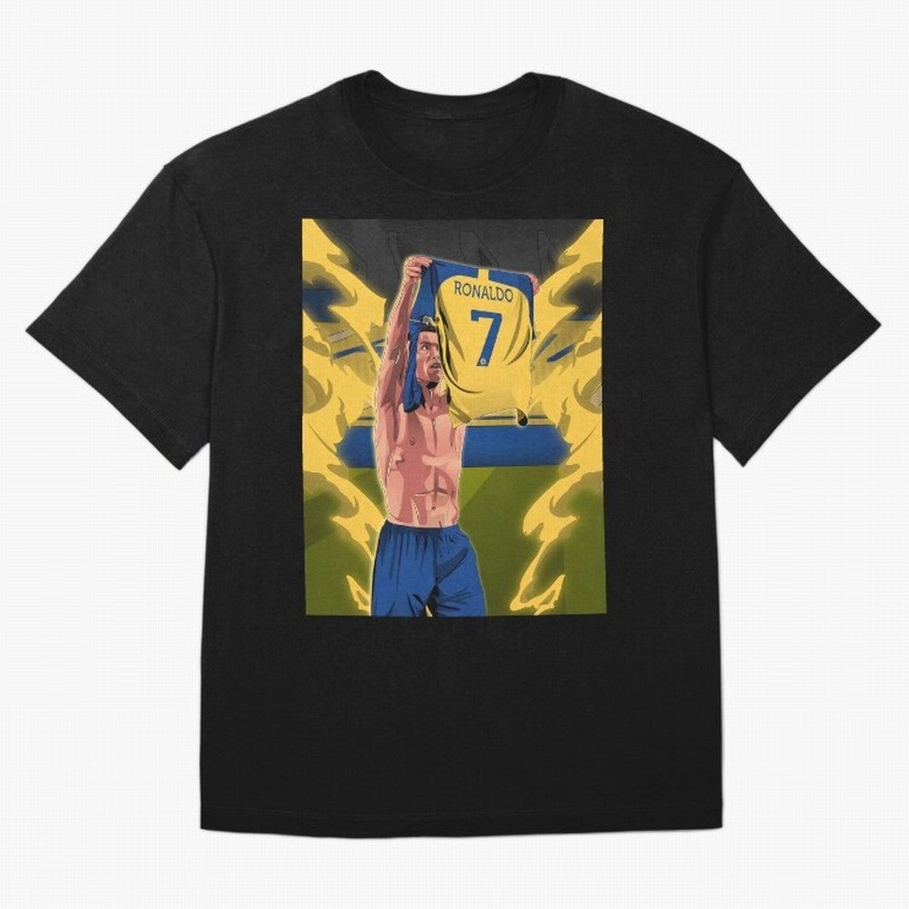 aksi copot kaos selebrasi Oversized T-Shirt Honor the Beautiful Game during Match Day Hype around FIFA World Cup 2026 USA Canada Mexico, CR7, England and Germany, Soccer Culture, Superstar Moments, National Team Dreams and Competitive Fire; Great