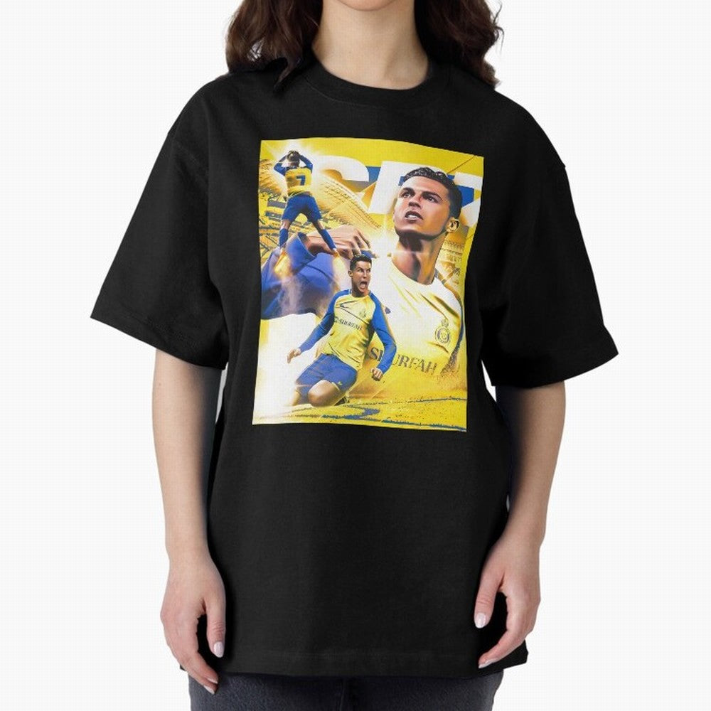 legend footballer yellow Oversized T-Shirt Share the Excitement of FIFA World Cup 2026 USA Canada Mexico Spirit, Featuring Argentina, Cristiano Ronaldo, Fan Favorite Moments, National Team Passion, Big Match Drama and Soccer History; Perfect for
