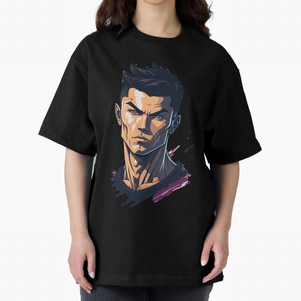Cristiano Ronaldo Anime Style Oversized T-Shirt Follow Match Day Hype around FIFA World Cup 2026 Group Stage, Neymar, Spain, Football Passion, Legendary Performances, Festival Vibes and Supporter Community; Perfect for People Who Love Argentina,