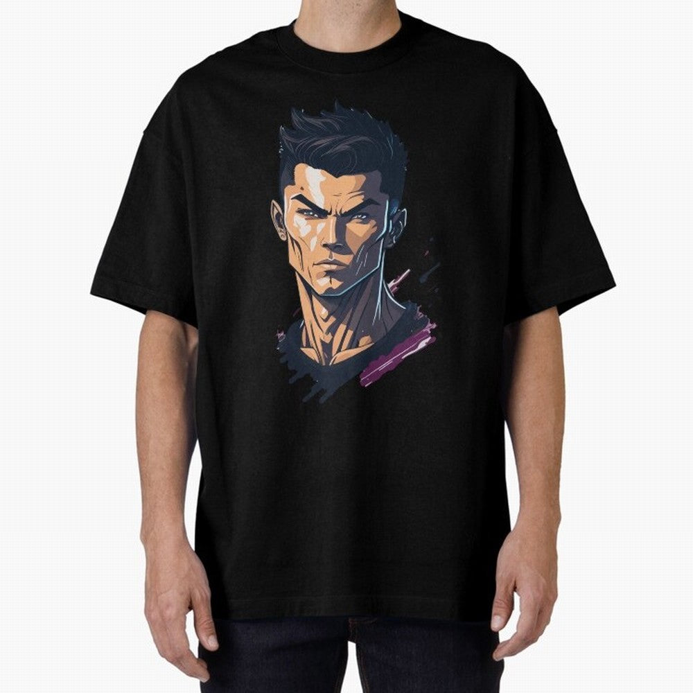 Cristiano Ronaldo Anime Style Oversized T-Shirt Follow Match Day Hype around FIFA World Cup 2026 Group Stage, Neymar, Spain, Football Passion, Legendary Performances, Festival Vibes and Supporter Community; Perfect for People Who Love Argentina,