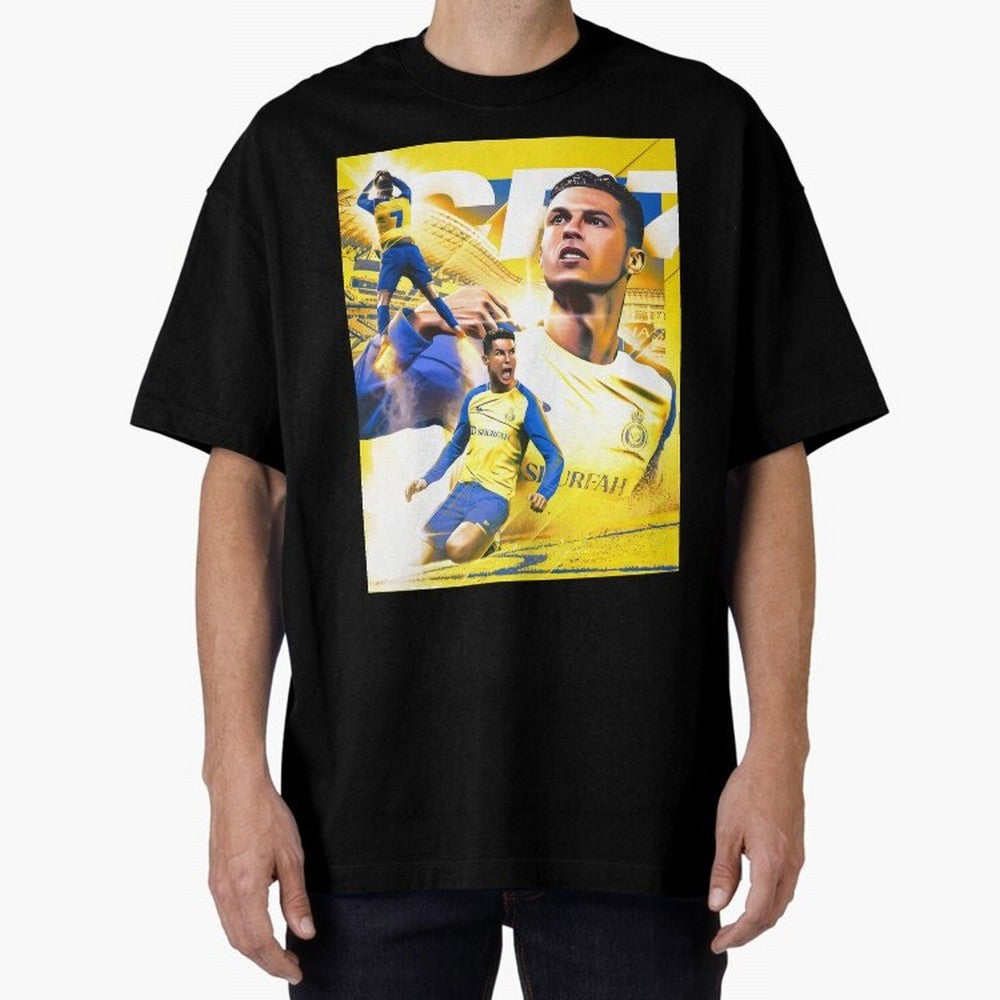 Cr7 Al Nassr Oversized T-Shirt Support FIFA World Cup 2026 USA Canada Mexico for Fans of Cristiano Ronaldo and Argentina, France and Brazil, Bringing Global Supporter Spirit, Legendary Goals, National Colors and Tournament Celebration; Perfect for