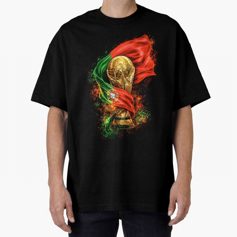 Portugal Football National Pride Oversized T-Shirt Live the Energy of Match Day Hype around FIFA World Cup 2026, Mbappe, France, Global Supporter Spirit, Legendary Goals, National Colors and Tournament Celebration; Great for Watch Parties, Sports